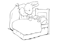 Een kleurplaat van  peter rabbit